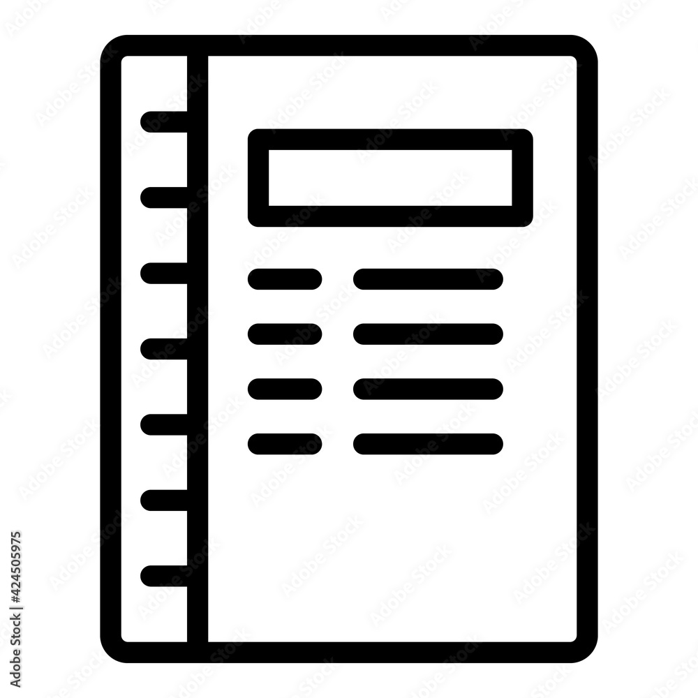 Poster task schedule notebook icon. outline task schedule notebook vector icon for web design isolated on w