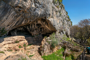 Karain Cave (Karain Mağarası) is a Paleolithic archaeological site located at Yağca Village 27 km. northwest of Antalya city in the Mediterranean region of Turkey.