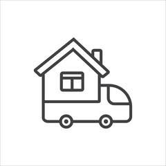 Real estate minimal web thin line icon. Home loan mortgage and others icons collection outline Simple vector image