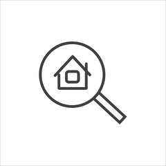Real estate minimal web thin line icon. Home loan mortgage and others icons collection outline Simple vector image