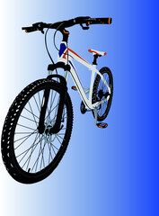 Fototapeta na wymiar Bicicleta blanca con fondo azul 