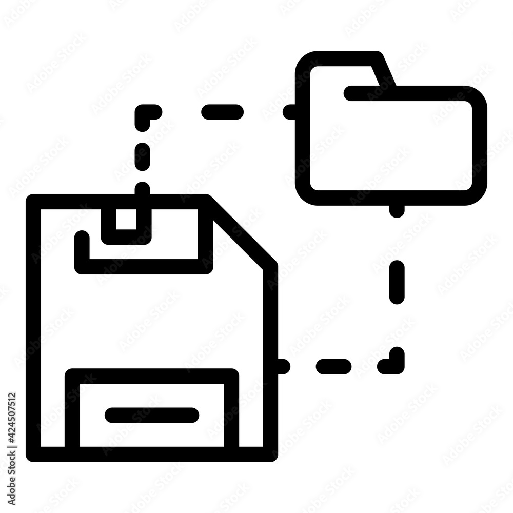Poster media folder backup icon. outline media folder backup vector icon for web design isolated on white b