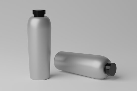 Plain Realistic 3D Bottle Mockup