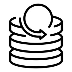 Database sync icon. Outline Database sync vector icon for web design isolated on white background