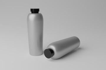 Plain Realistic 3D Bottle Mockup