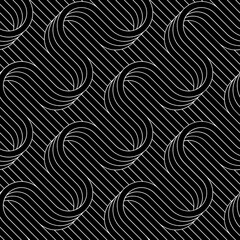 Vector geometric seamless pattern. Modern geometric background. A grid of wavy lines.
