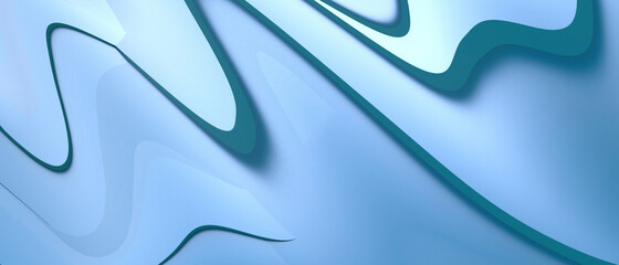 Creative idea. Abstract Waves background Futuristic and Digital Design Concept on Blue. Copy space, Design for banner, website - 3d rendering