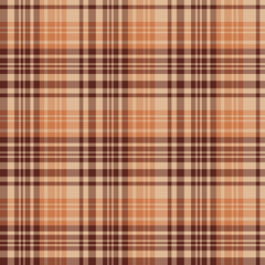 Seamless pattern in beige and brown colors for plaid, fabric, textile, clothes, tablecloth and other things. Vector image.