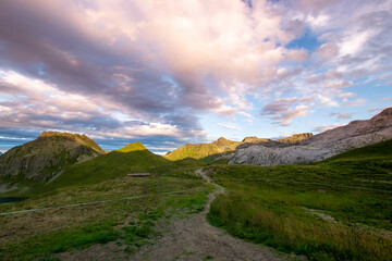 sunset over the mountains - Tilisuna lake (Gargellen, Vorarlberg, Austria)