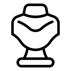 Jewelry dummy bust icon. Outline Jewelry dummy bust vector icon for web design isolated on white background