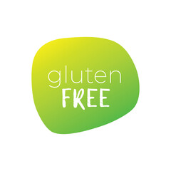 Gluten free vector icon. Green gradient sign. Illustration symbol for food, product sticker, package, label, diet, design, isolated element
