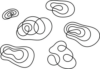 Set of abstract line shapes, topography map symbol vector design. Great for mobile app, web design, banner, etc.