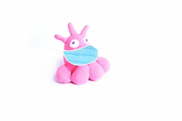 Hand made figurines, funny creatures made of plastic mass, modeling clay. Fancy, colorful characters.