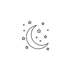 Fototapeta premium Moon line icon on background.