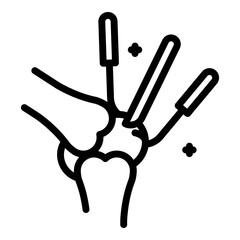 Bone knee restore icon. Outline Bone knee restore vector icon for web design isolated on white background