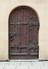 Old medieval door in Vilnius old town