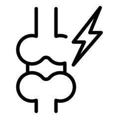 Knee disease icon. Outline Knee disease vector icon for web design isolated on white background