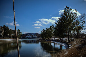 Fototapeta premium lake and trees