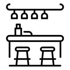 Cocktail counter icon. Outline Cocktail counter vector icon for web design isolated on white background