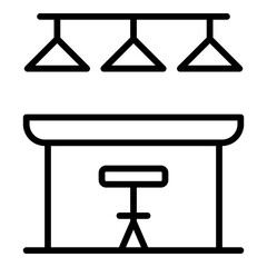 Food counter icon. Outline Food counter vector icon for web design isolated on white background