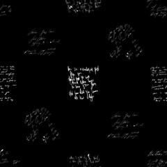 Fototapeta na wymiar Seamless vector pattern. White text on a black background.