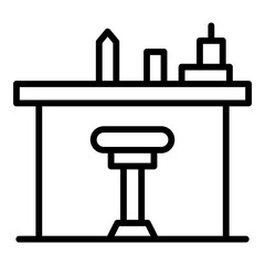 Fototapeta premium Bartender counter icon. Outline Bartender counter vector icon for web design isolated on white background