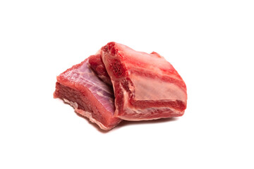 Obraz premium Raw beef ribs isolated on white background.