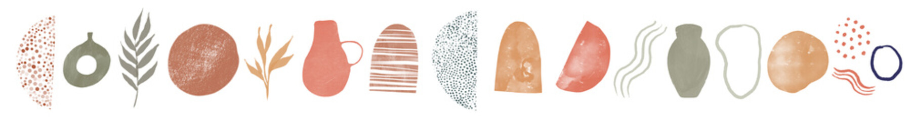 Set of Abstract Brush Strokes, Hand Drawn Design Elements, Organic Shapes, Abstract Backgrounds