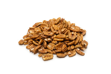 Pecan-nut isolated on white background.