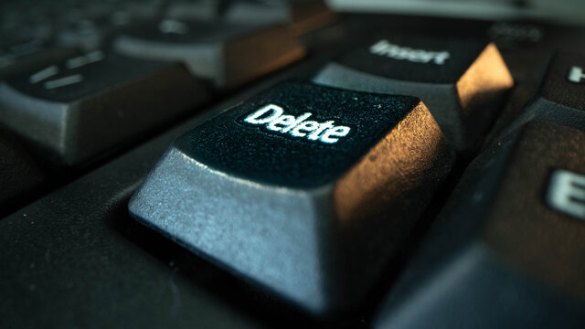 Macro shot of Deletebutton on the keyboart