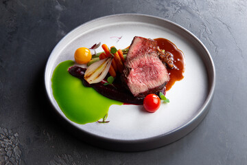 Juicy steak medium rare beef