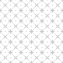 Flower geometric pattern. Seamless vector background. White and gray ornament.