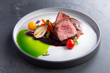 Juicy steak medium rare beef