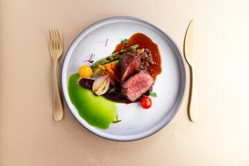 Juicy steak medium rare beef