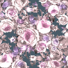 Seamless pattern of beautiful bouquets of roses