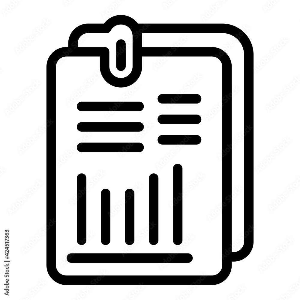 Poster report document icon. outline report document vector icon for web design isolated on white backgroun