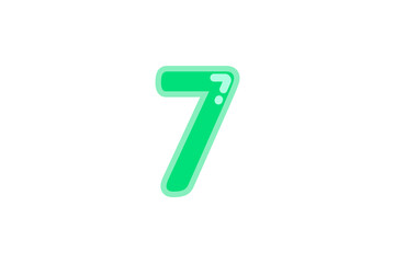 7 seven number green vector jelly glossy bright typography for web holiday event 