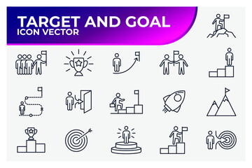Set of Target and Goal icon. Sussess, awards, achievment elements pack symbol template for graphic and web design collection logo vector illustration