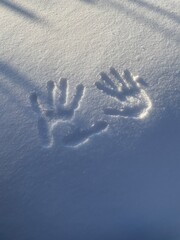 hand print in snow