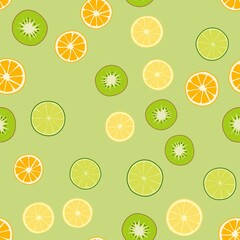 vector seamless cartoon pattern fruits 