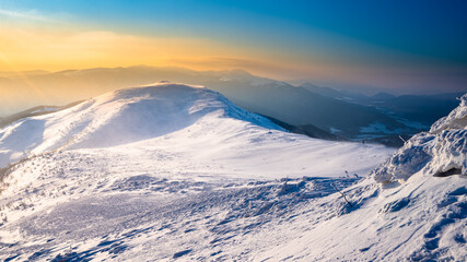 Sunrise from Polonina Carynska, The Bieszczady, Carpathians, Poland