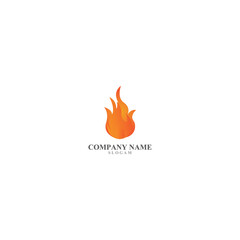 simple and cool fire icon vector logo