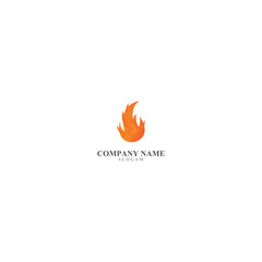 simple and cool fire icon vector logo