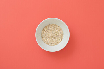 Bowl with organic natural quinoa