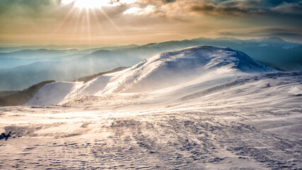 Sunrise from Polonina Carynska, The Bieszczady, Carpathians, Poland