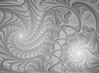 Abstract image. Fractal. Silver spirals texture. Graphic design element.