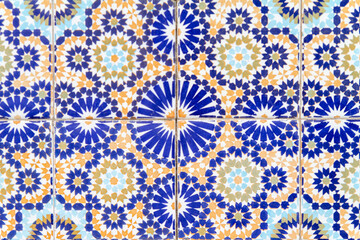 Fototapeta na wymiar Azulejo o Tile en el pueblo de Esauira o Essaouira en el pais de Marruecos