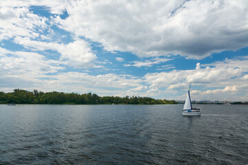 sailing boat on the river