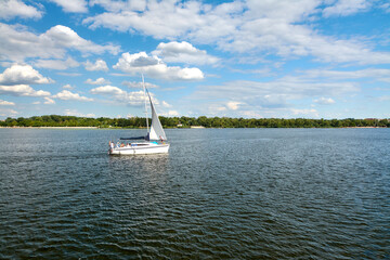 sailing boat on the river