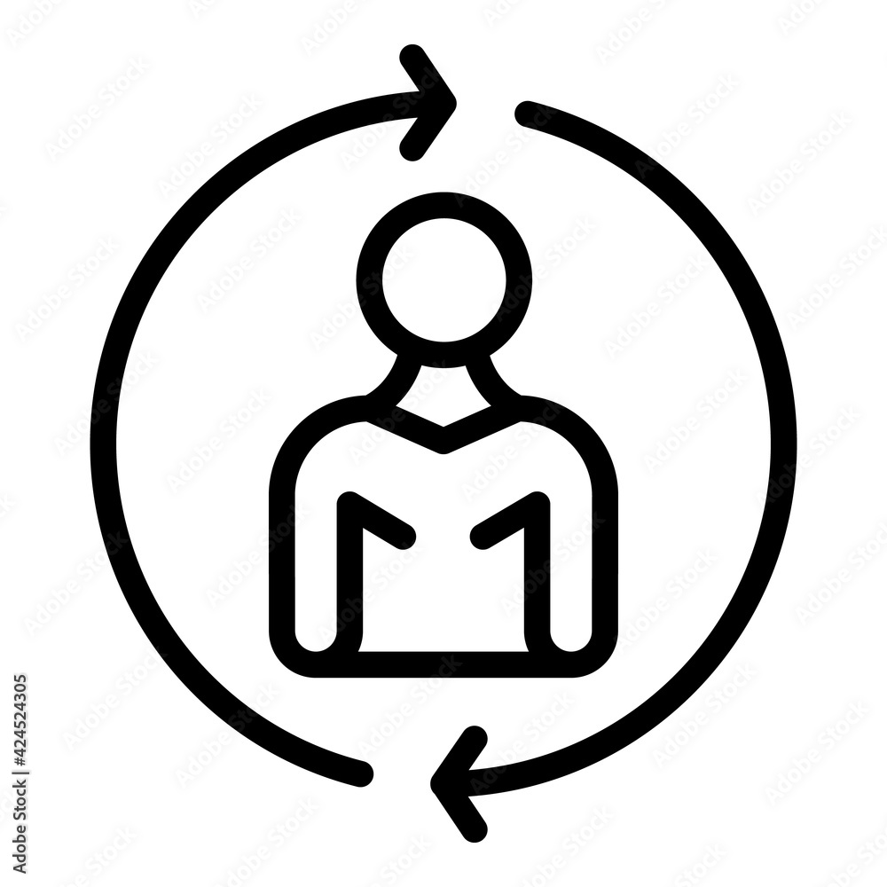Poster change manager icon. outline change manager vector icon for web design isolated on white background